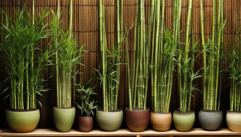 Bamboo potted plant sizes