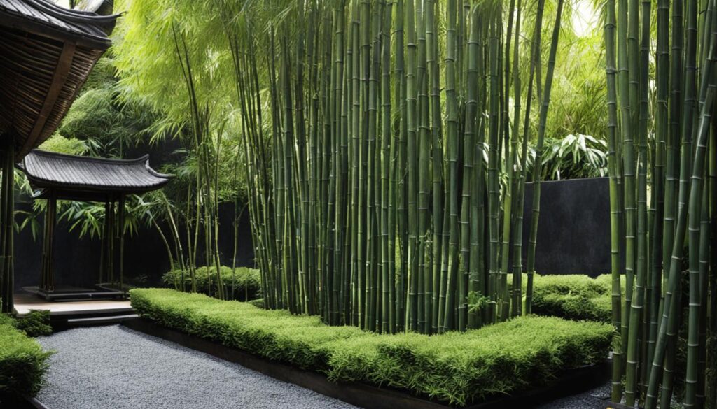 Bambusa ventricosa in a Bamboo garden