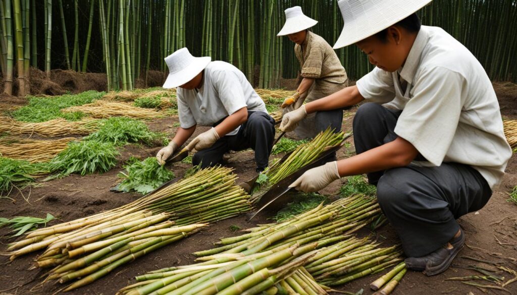 Processing bamboo shoots