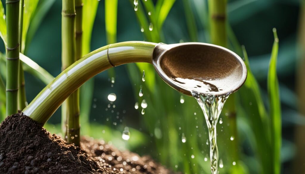 watering bamboo