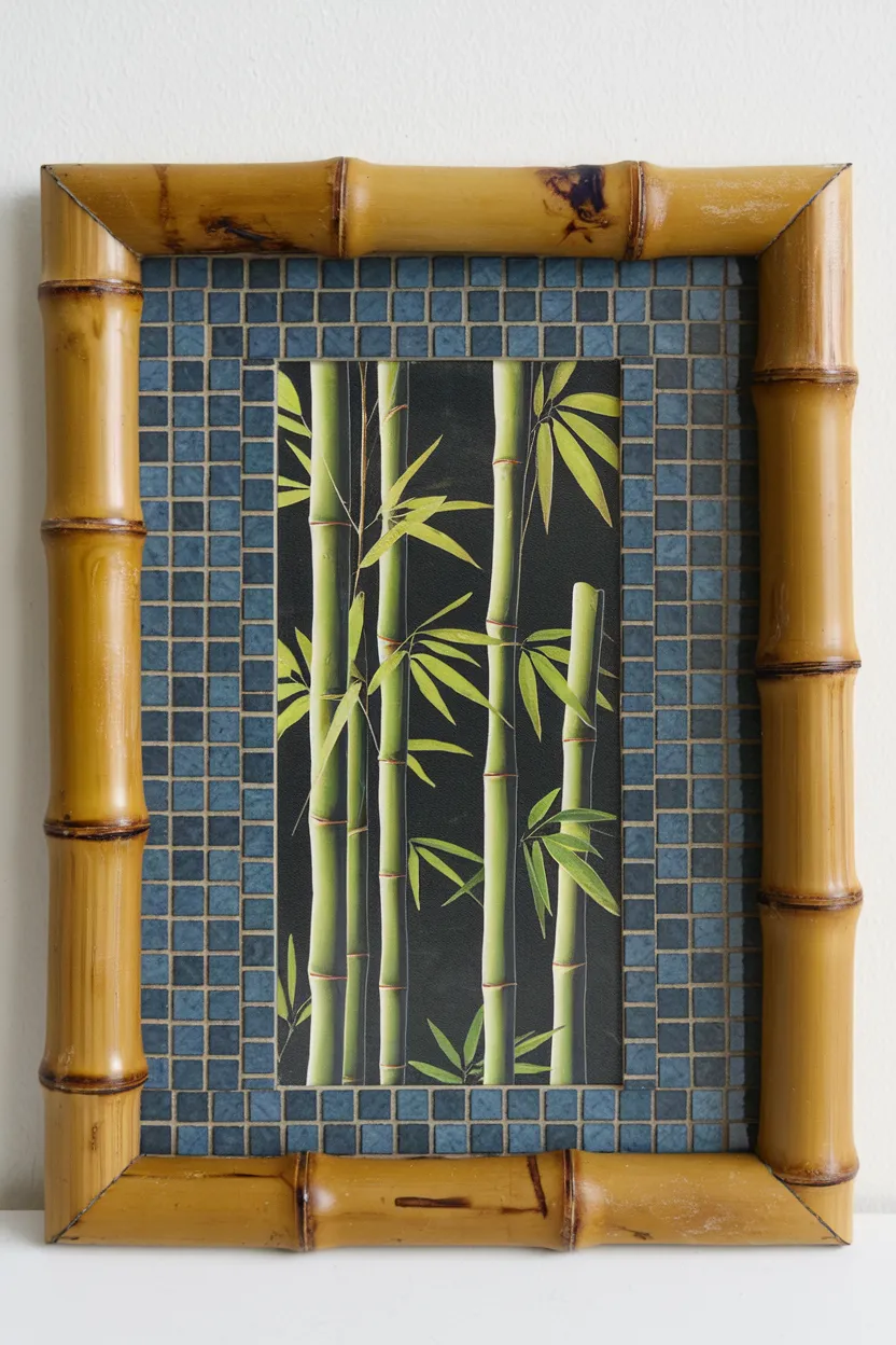 10. Bamboo Mosaic Tile Frame