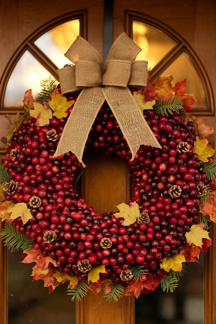 10. Cranberry Delight Wreath