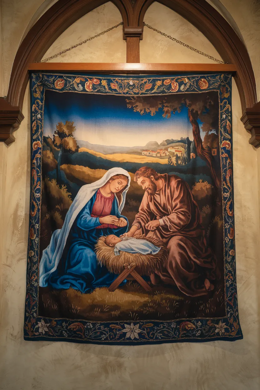 10. Nativity Scene Wall Tapestry