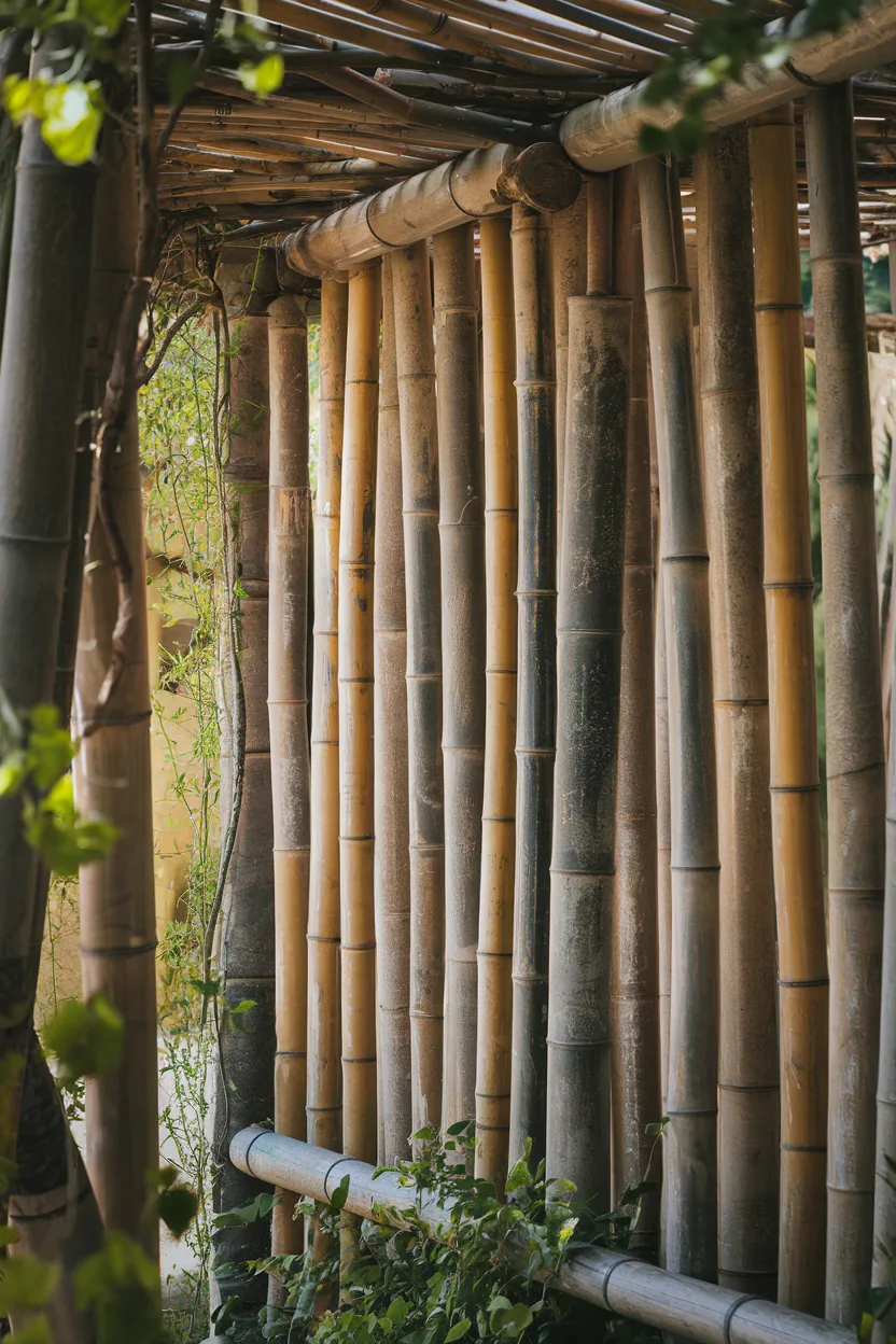 11. Rustic Bamboo Enclosure