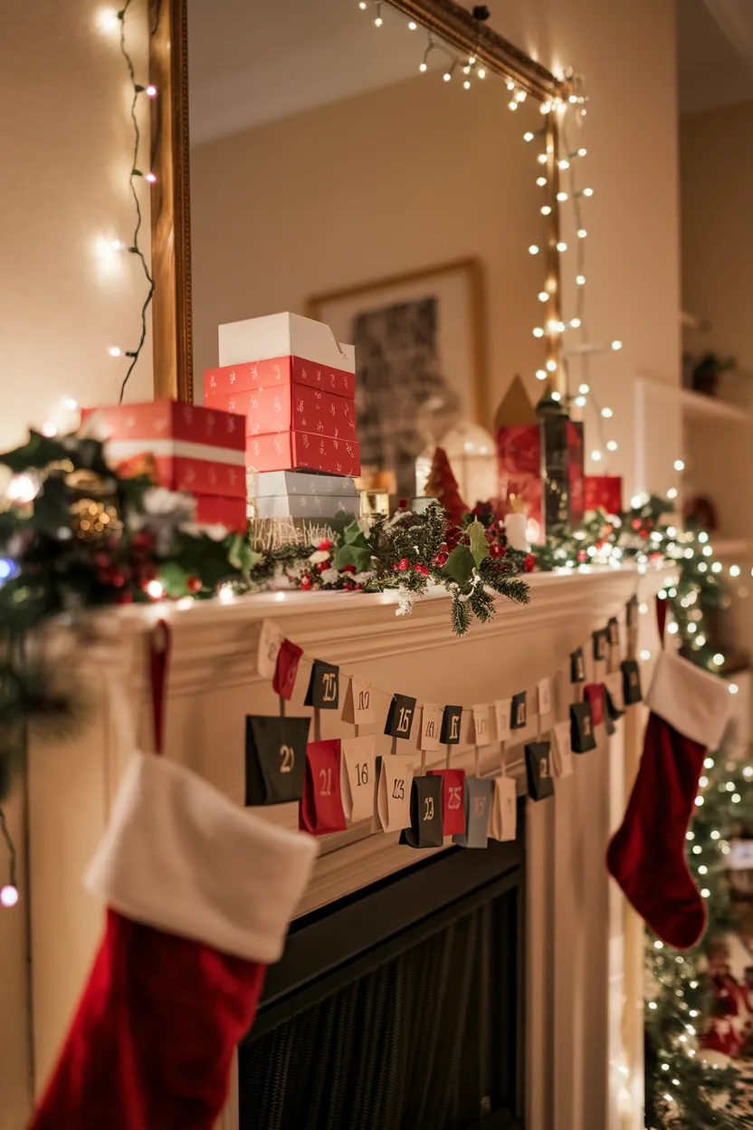 13. DIY Advent Calendar Mantel