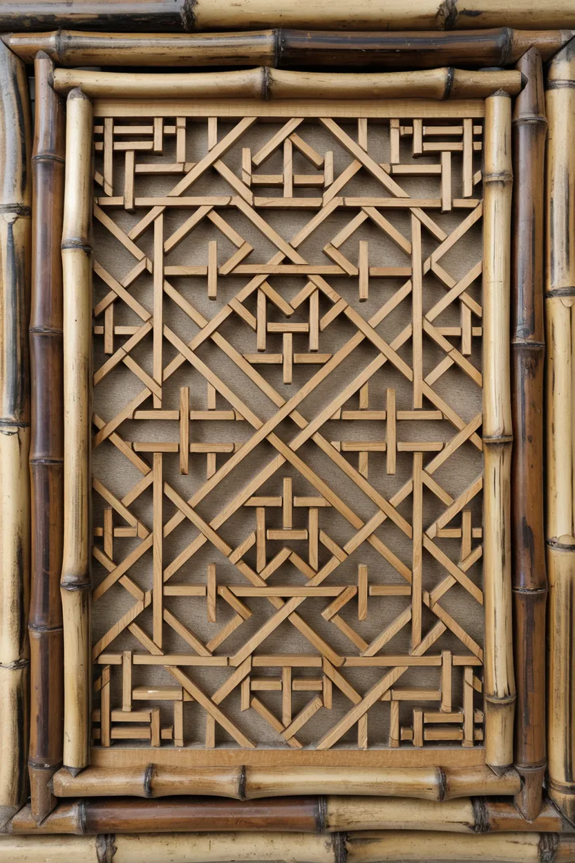 13. Decorative Inlay Bamboo Frame