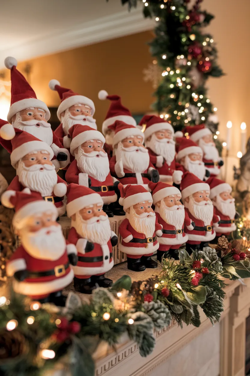 16. Joyful Santa Figurines