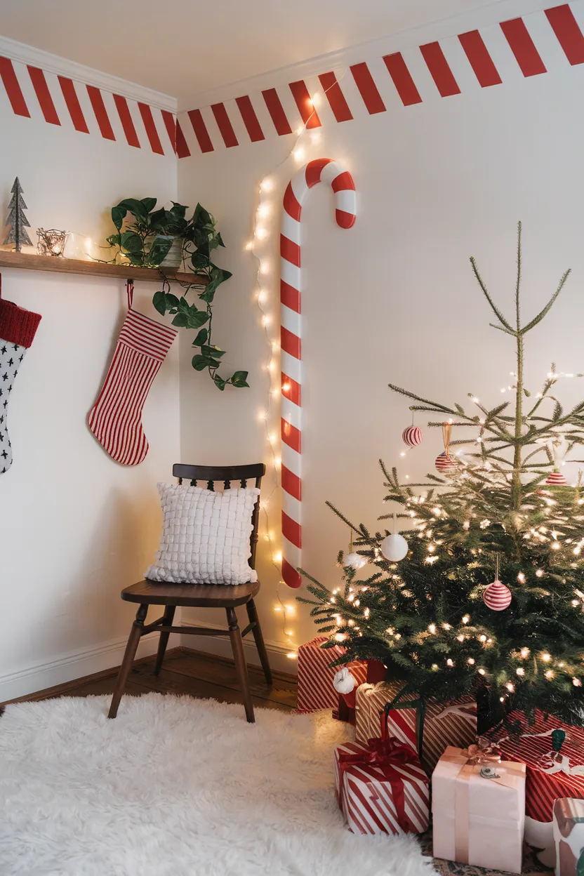 17. Candy Cane Wall Border