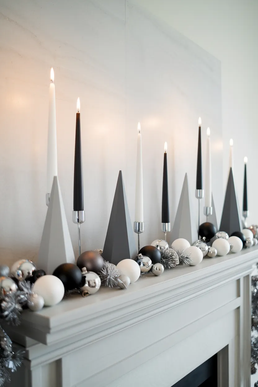 17. Monochrome Modern Mantel