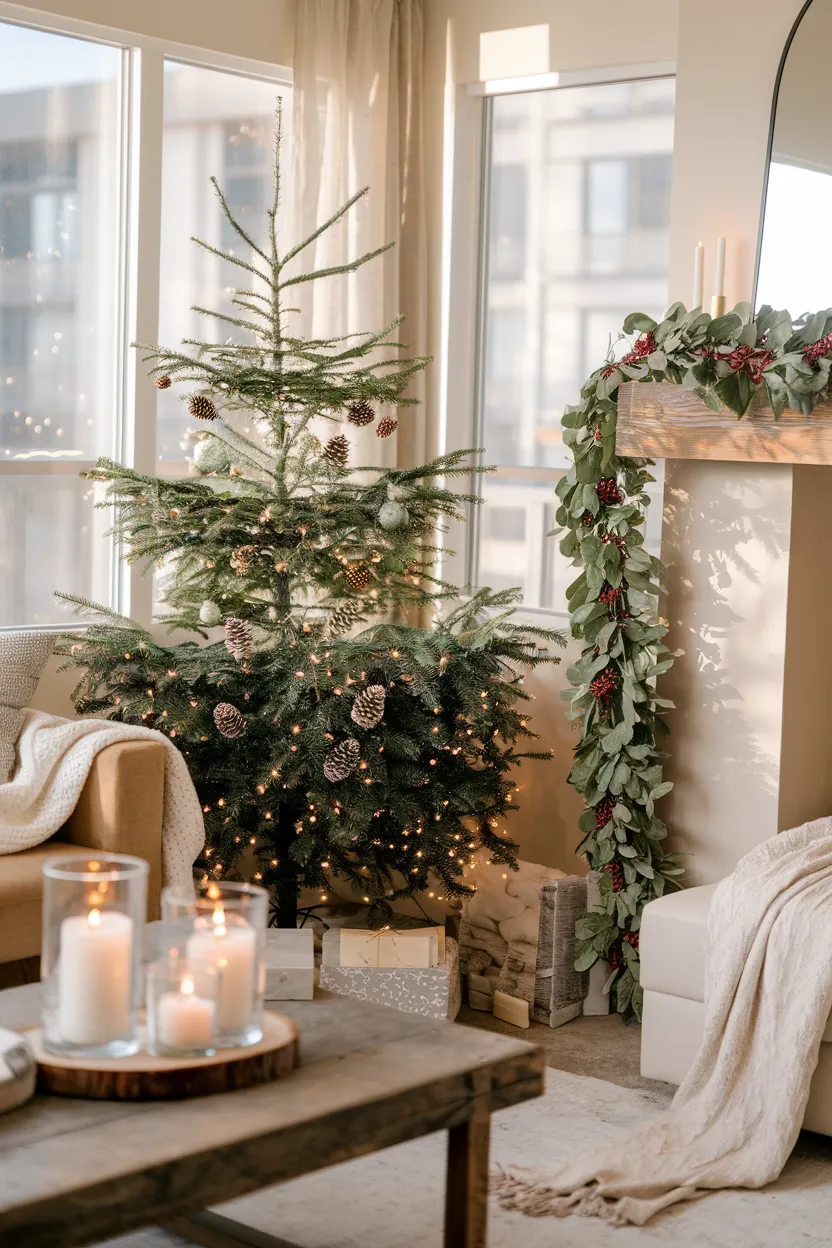 18. Natural Apartment Christmas Decor