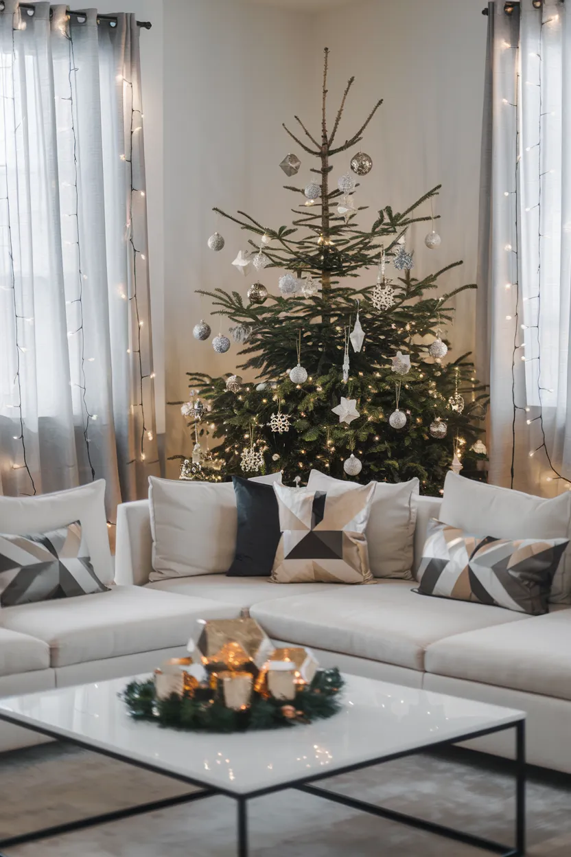 21. Geometric Apartment Christmas Decor