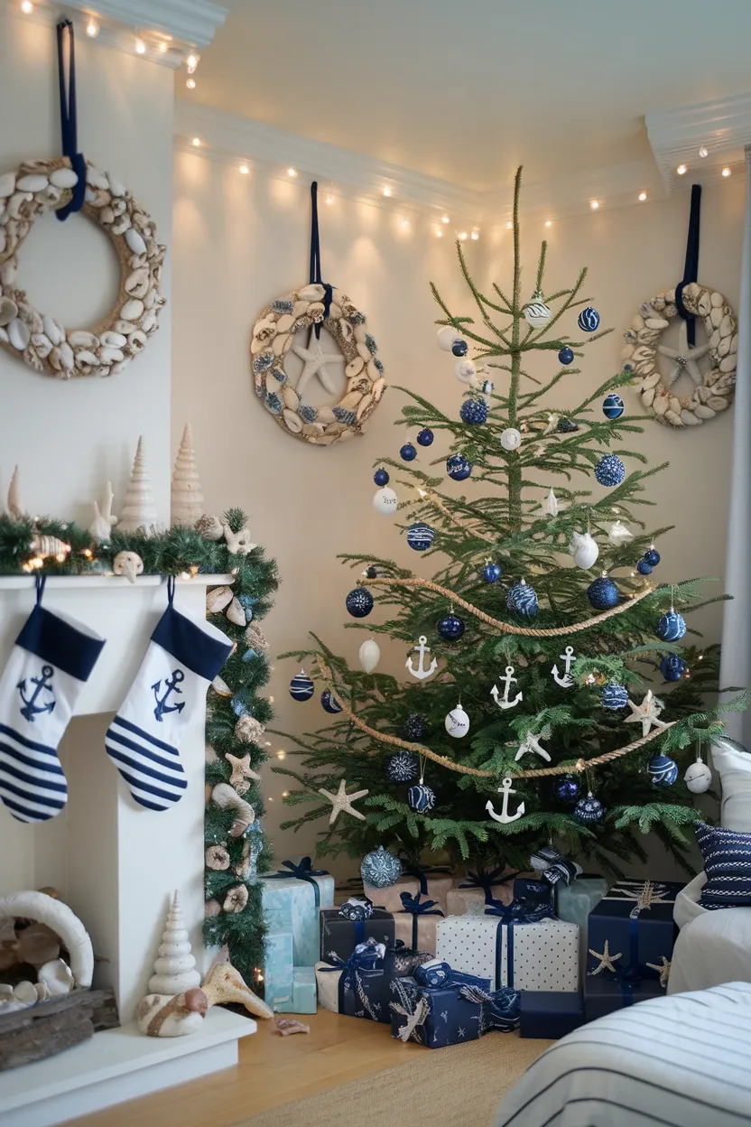 22. Nautical Apartment Christmas Decor