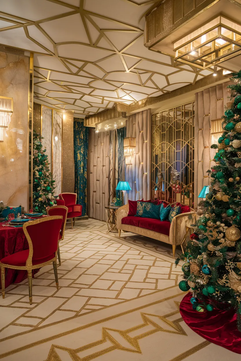 23. Art Deco Apartment Christmas Decor