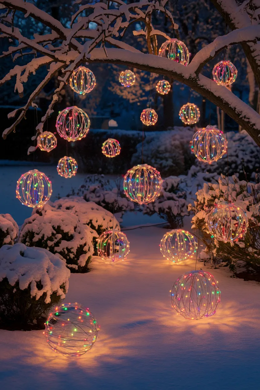 25. Christmas Light Spheres