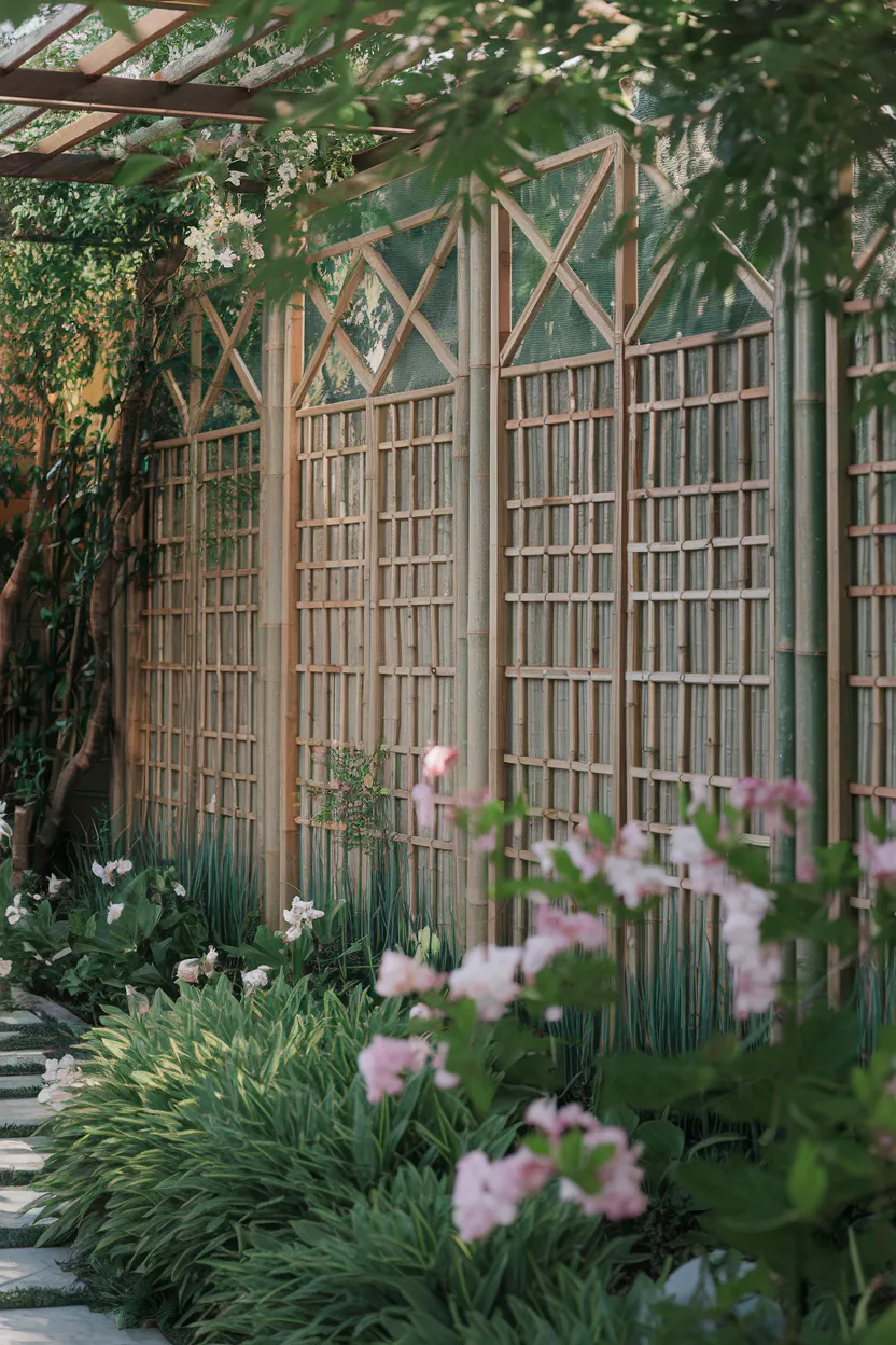 3. Bamboo Trellis Fence