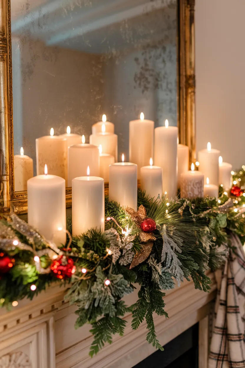 3. Elegant Candlelit Mantel