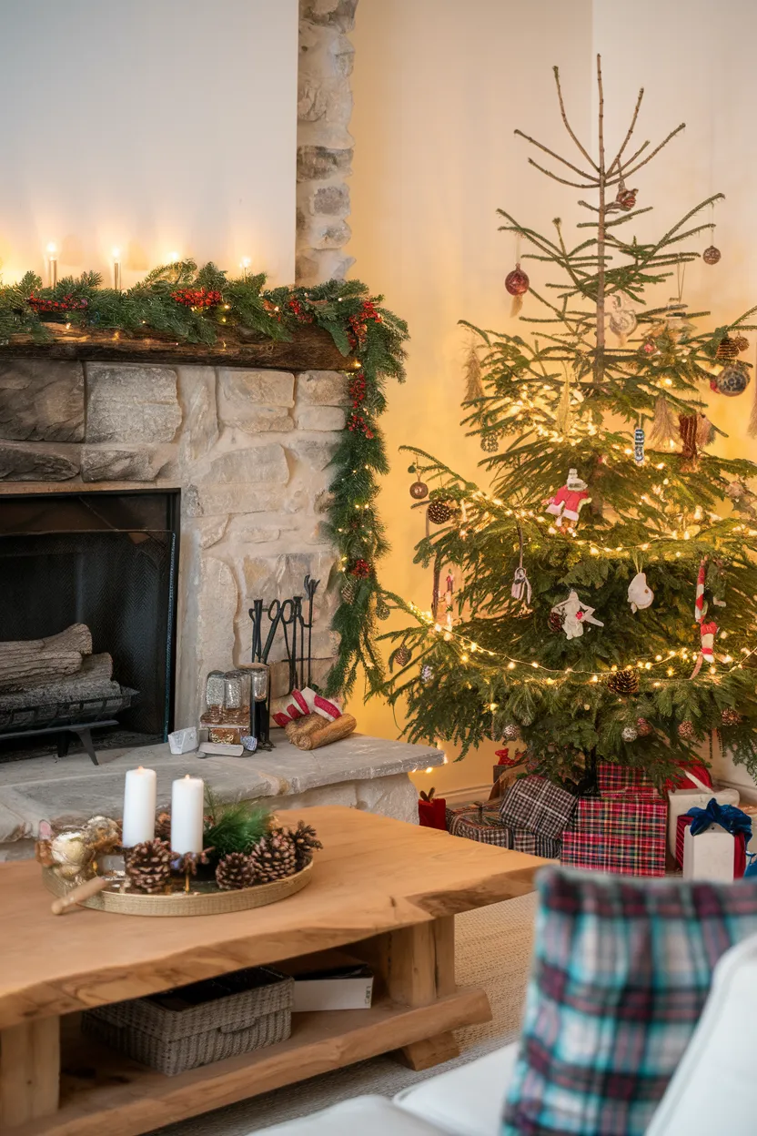 3. Rustic Apartment Christmas Decor