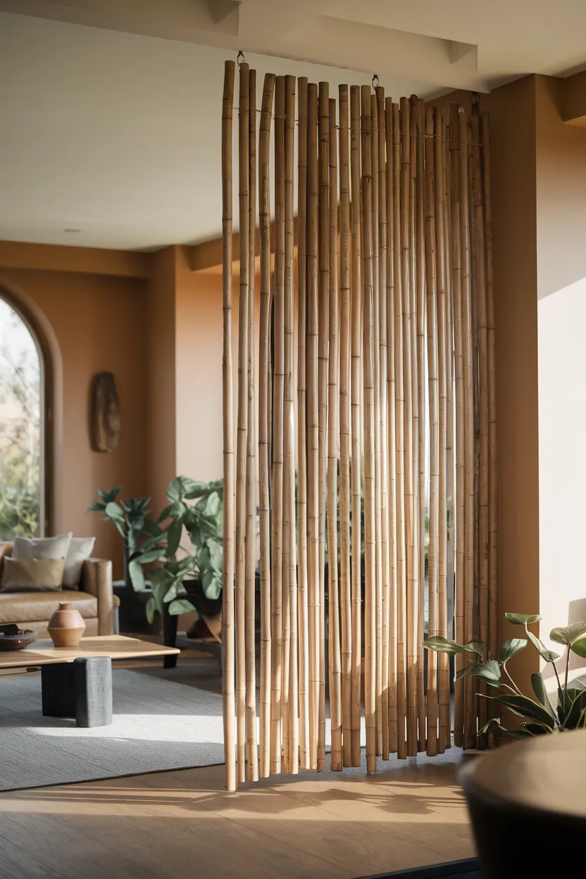 4. Bamboo Curtain Divider