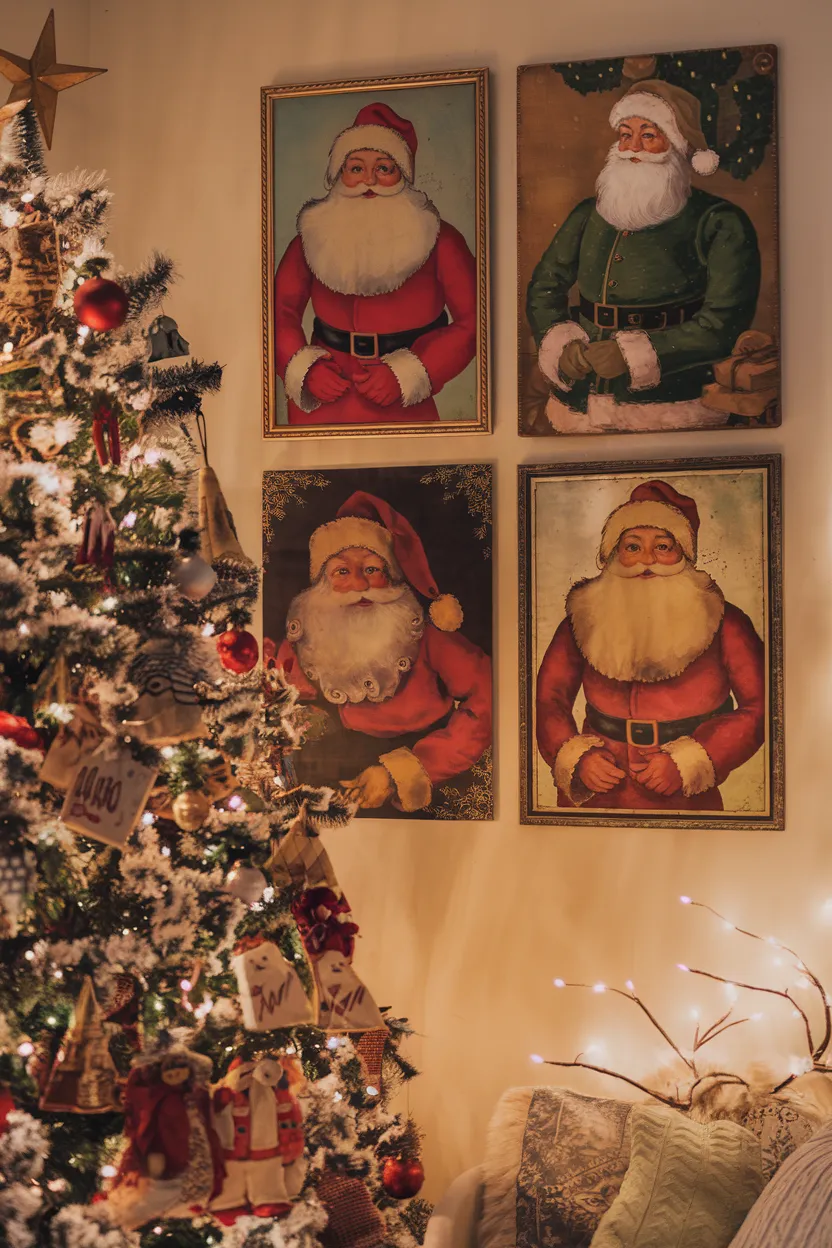 4. Vintage Santa Wall Art