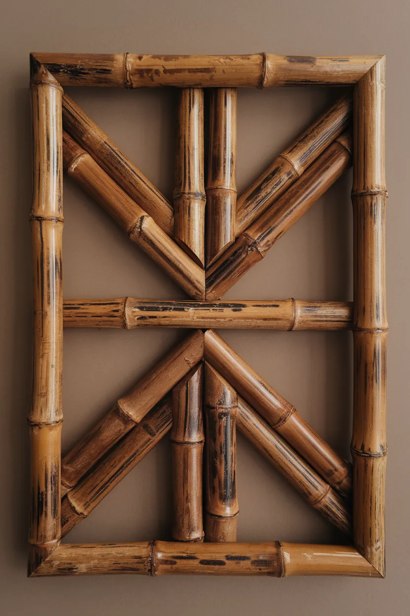 6. Rustic Bamboo Barnwood Frame