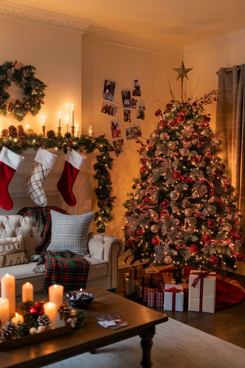 6. Traditional Apartment Christmas Decor