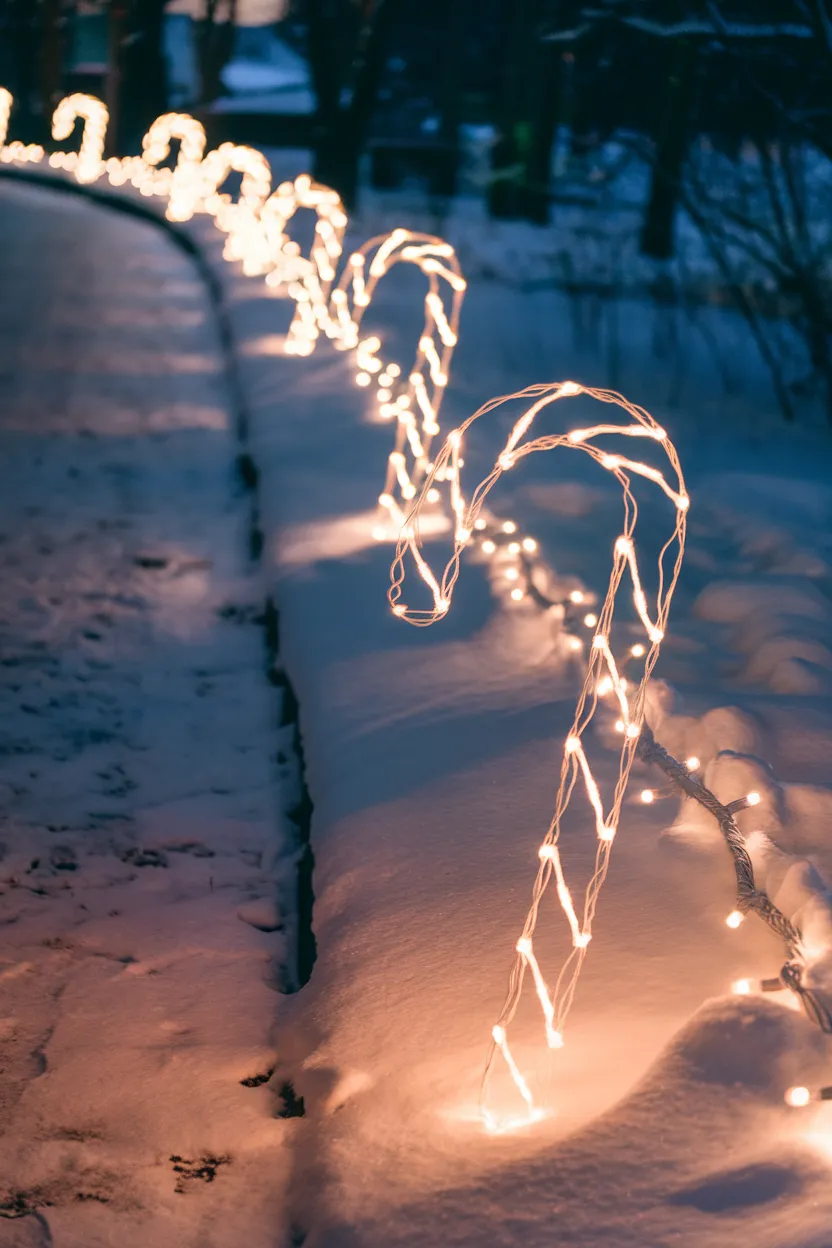 8. Candy Cane Pathway Lights