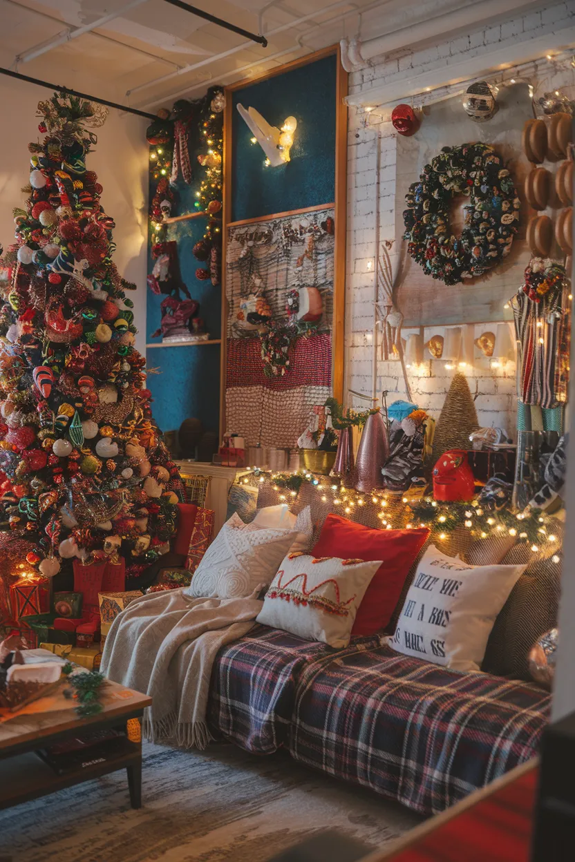 8. Eclectic Apartment Christmas Decor