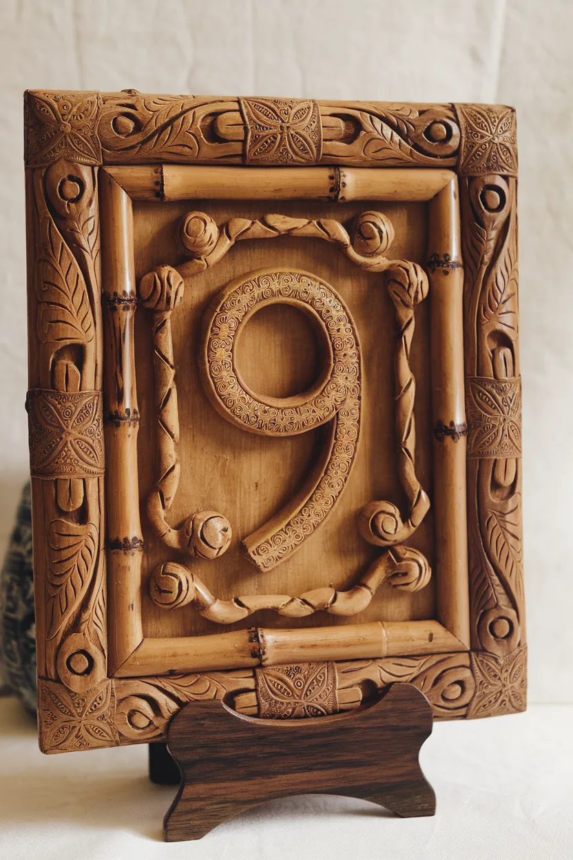 9. Carved Bamboo Frame