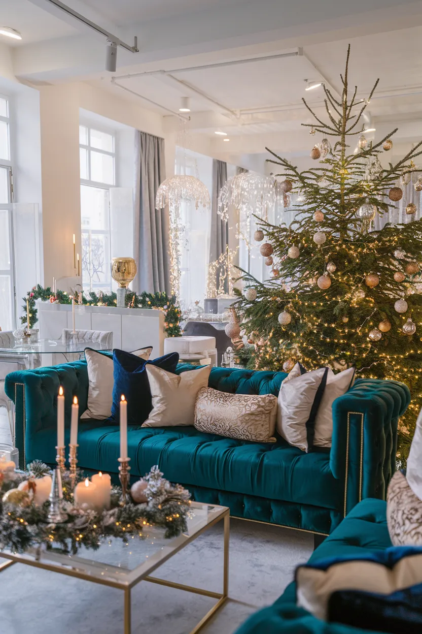 9. Glam Apartment Christmas Decor