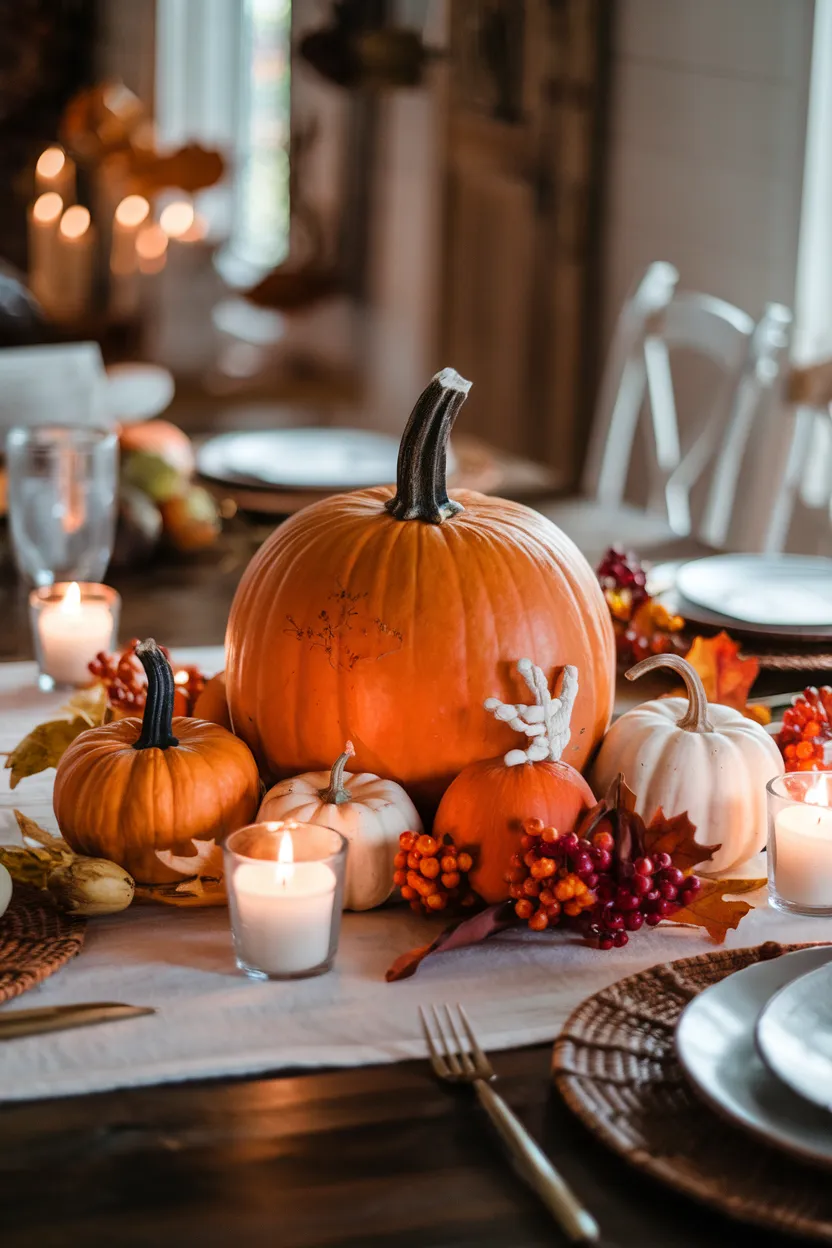 1. Harvest Pumpkin Centerpieces