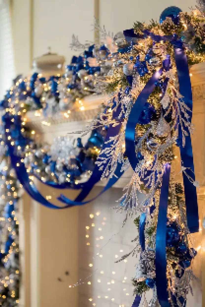 10. Royal Blue Ribbon Garland