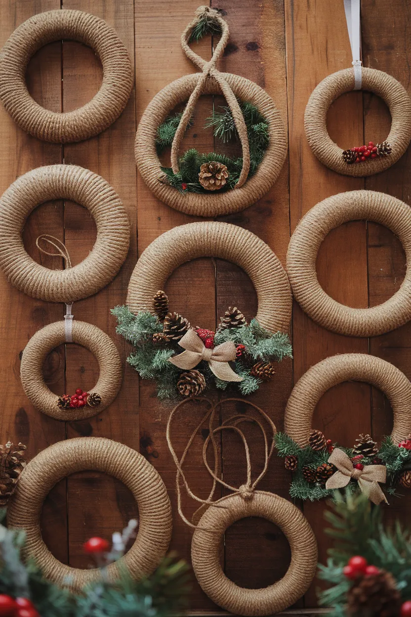 10. Twine Wrapped Wreaths