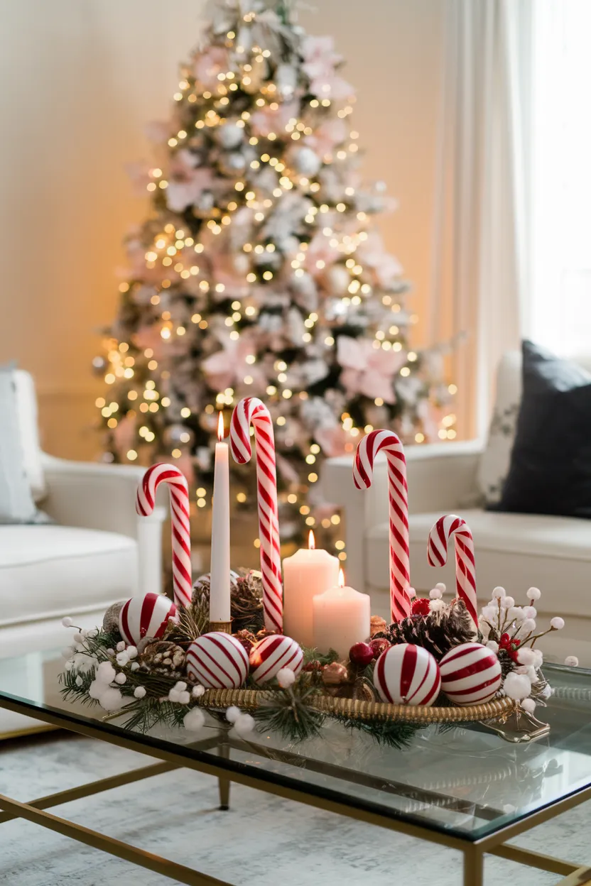 12. Candy Cane Striped Decor