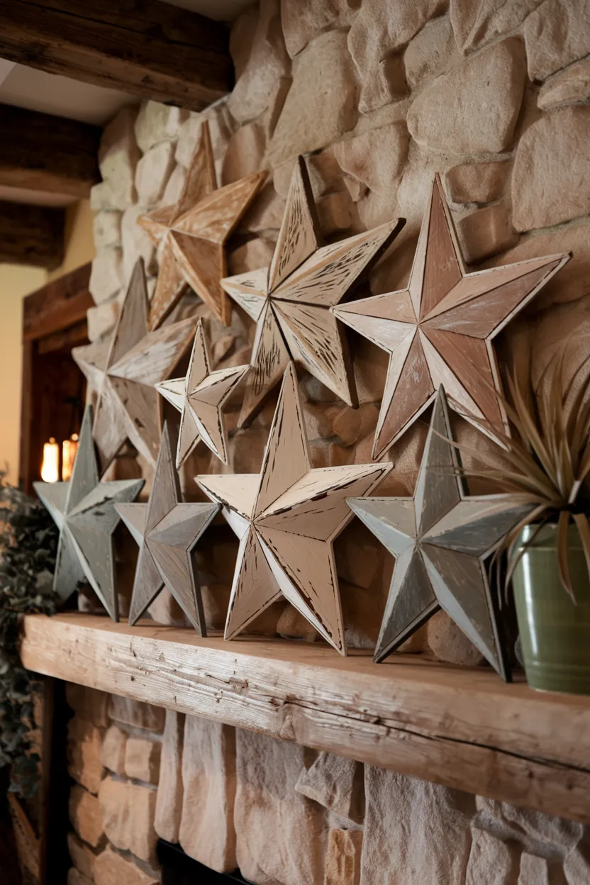 12. Distressed Wooden Stars