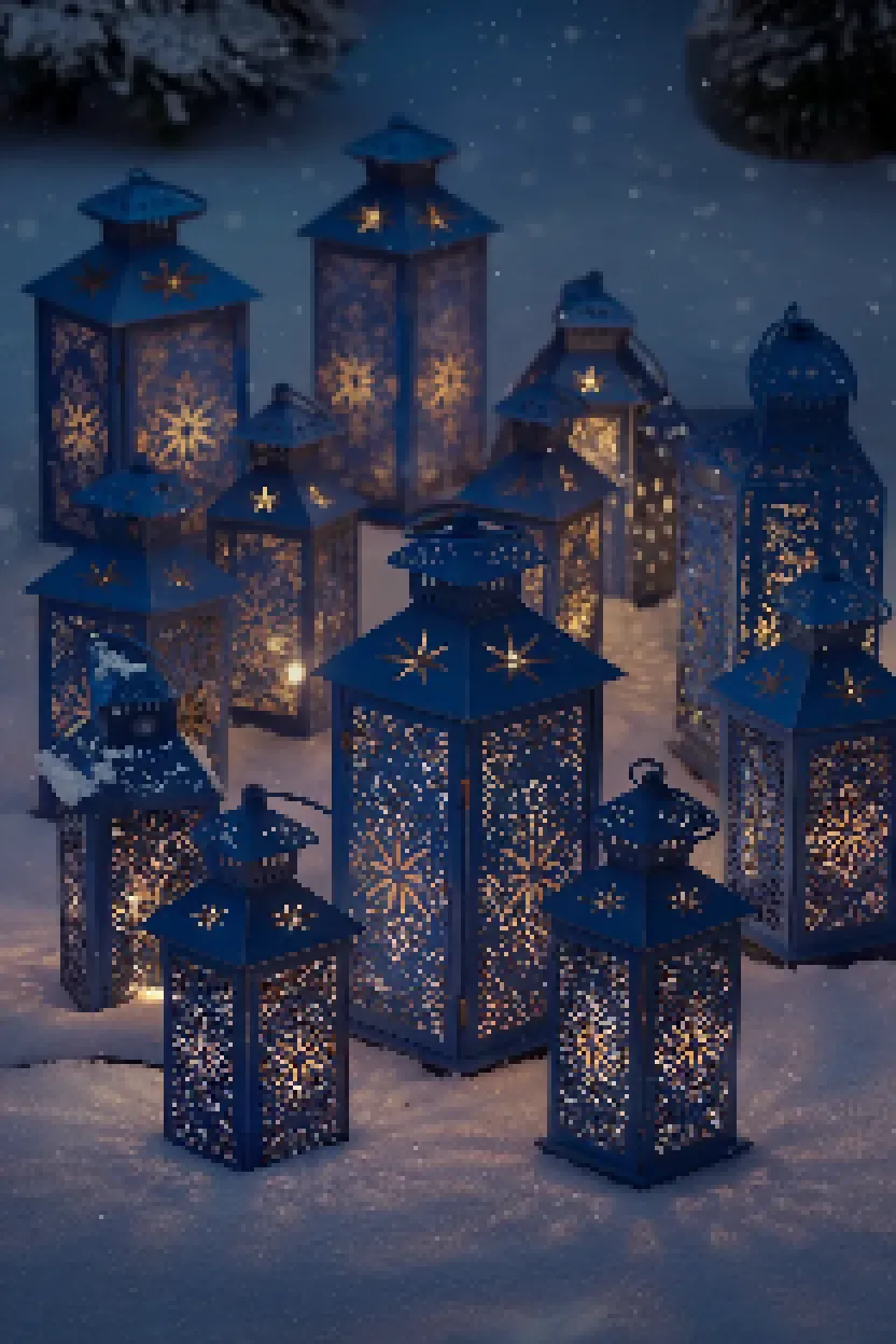 13. Blue Starry Night Lanterns