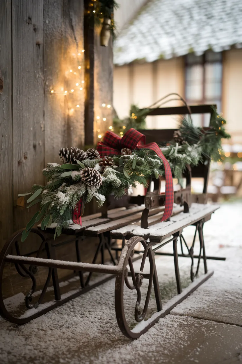 14. Antique Sled Decor