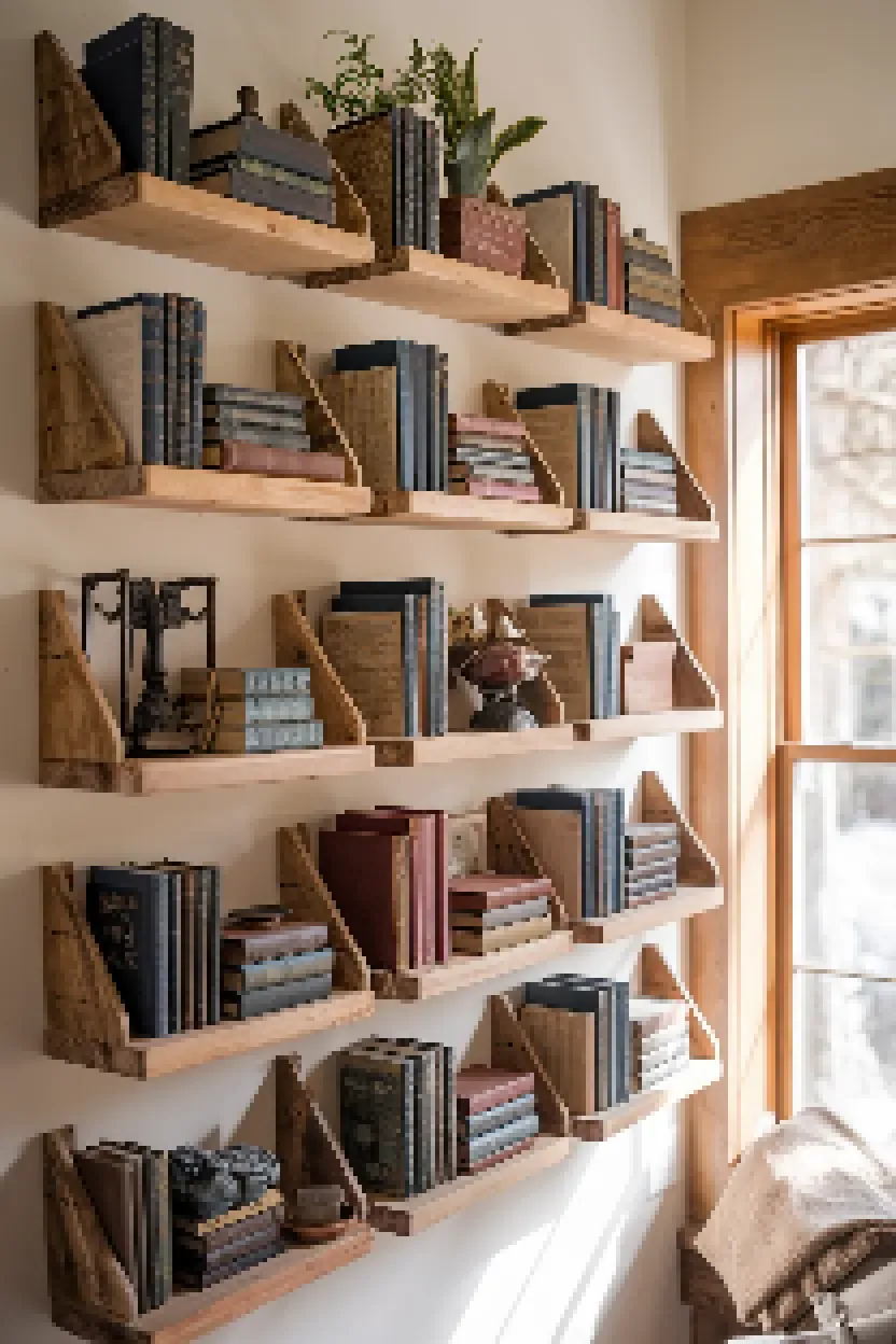 14. Rustic Wall Shelves