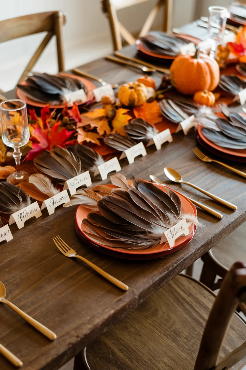 14. Turkey Feather Place Cards