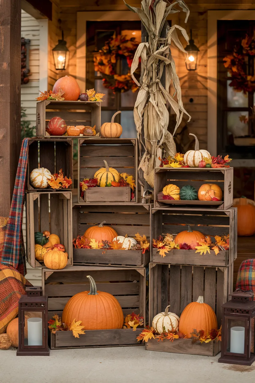 15. Wooden Crate Arrangements