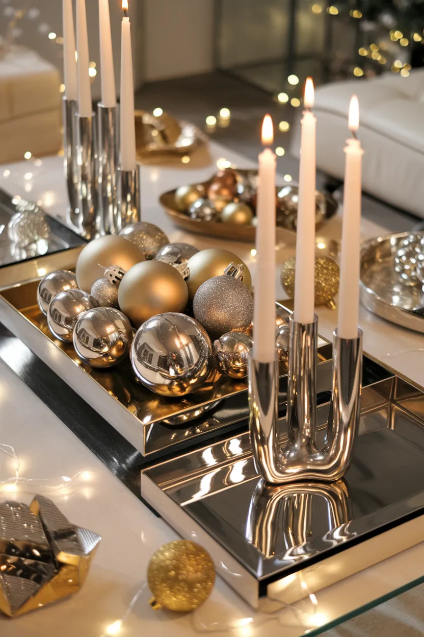 19. Sleek Modern Metallic Decor