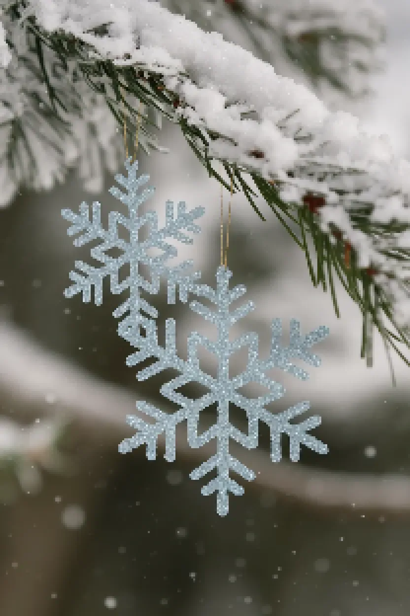 2. Arctic Blue Snowflake Ornaments