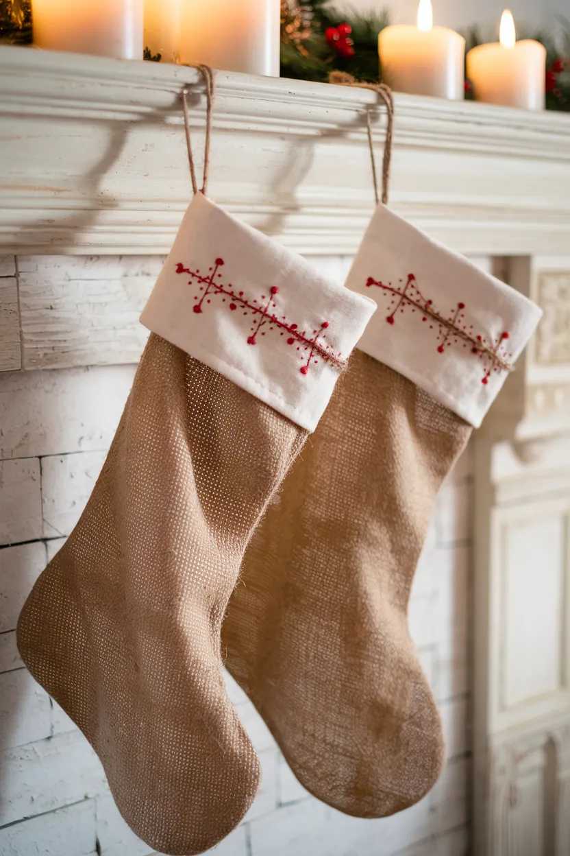 2. Burlap Christmas Stockings