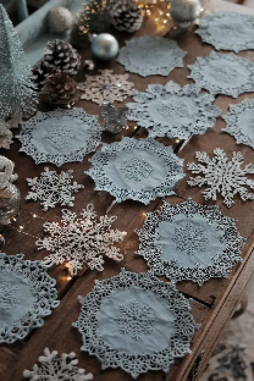 22. Light Blue Lace Doilies