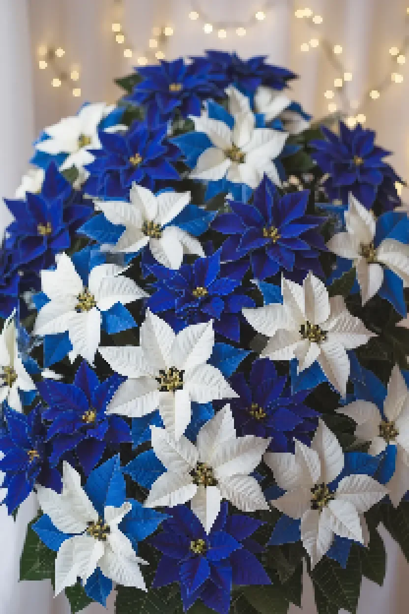 26. Blue and White Poinsettia Bouquet