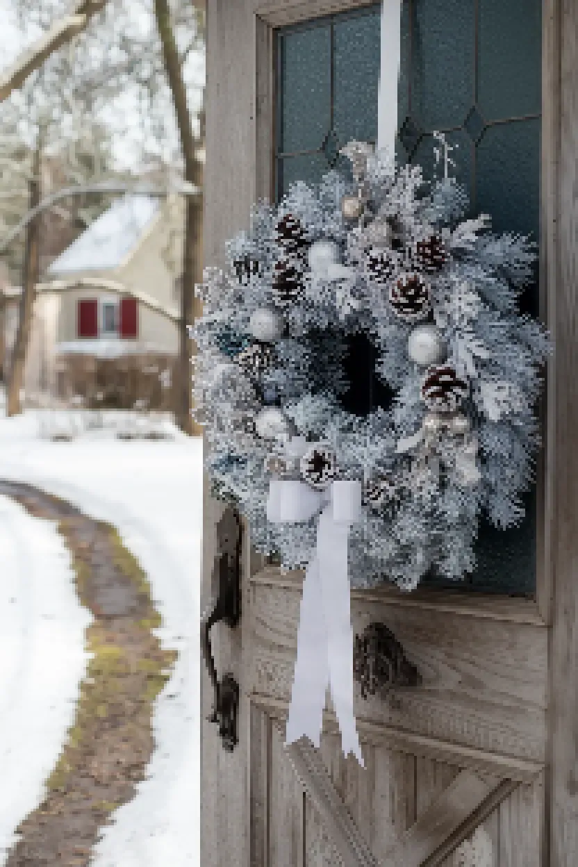 5. Frosted Blue Pine Wreath