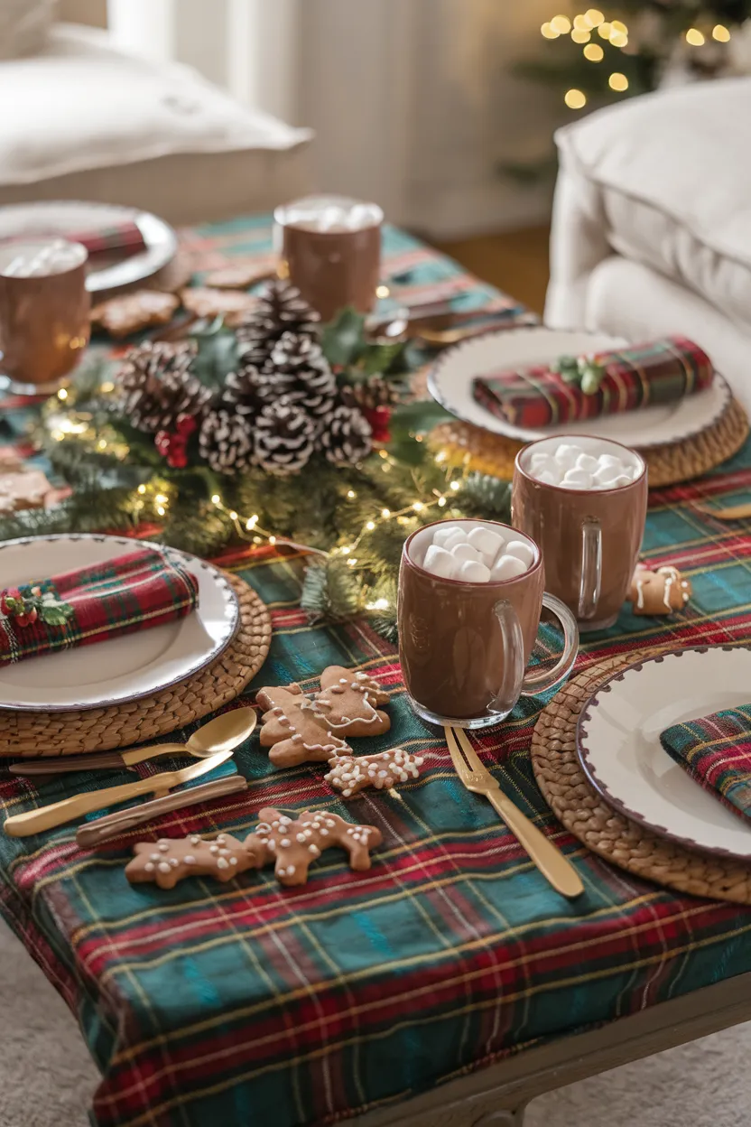 6. Traditional Plaid Table Spread