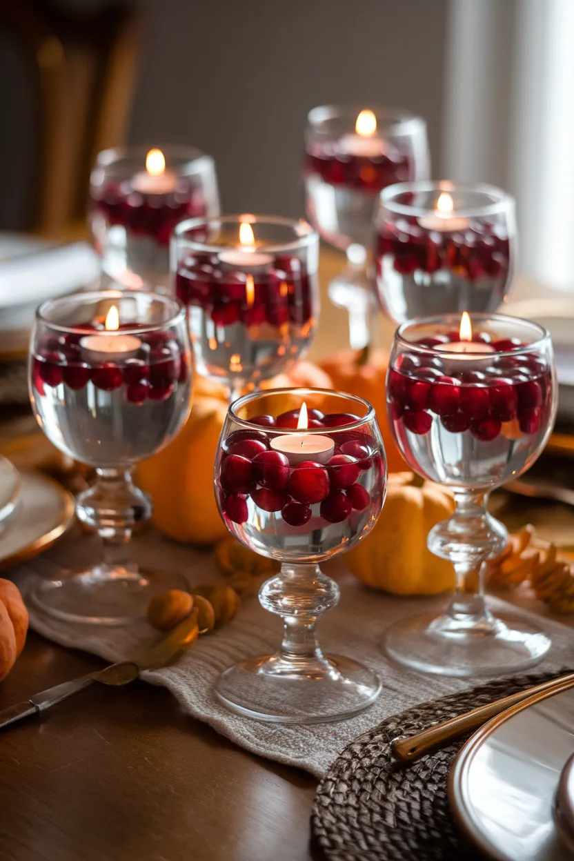 8. Cranberry Candle Holders