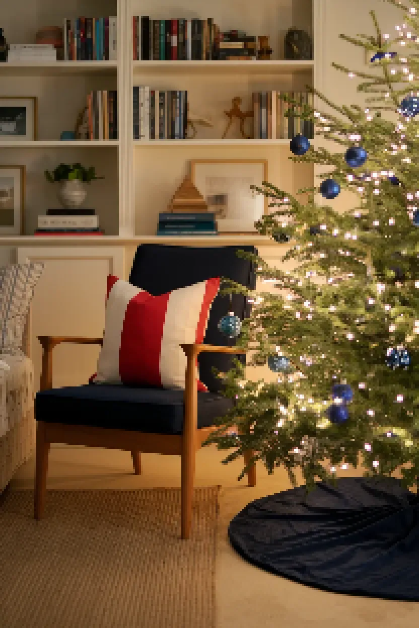 9. Navy Blue Tree Skirt