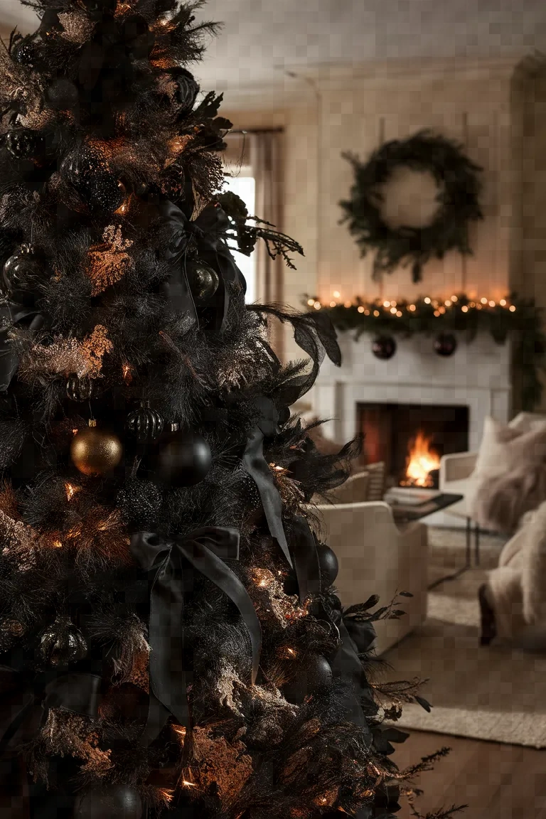 1. Gothic Elegance Black Christmas Tree