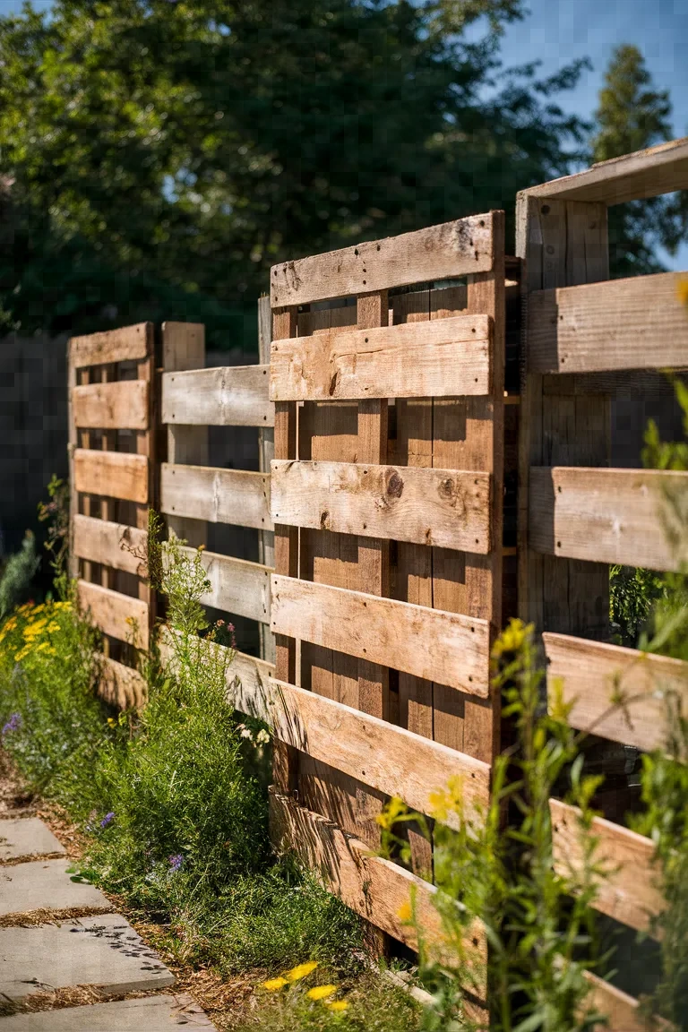 1. Reclaimed Wood Pallet Fence